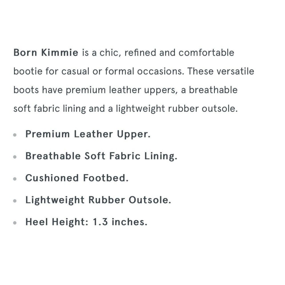 Born Shoes Kimmie Ankle Boots Womens Size 8.5M Black Leather Cushioned NEW - Picture 13 of 16